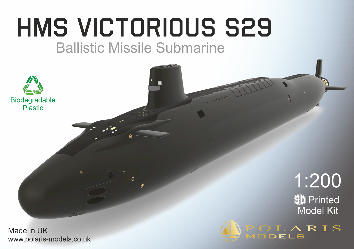 HMS Victorious S29 - Submarine self assembly model kit scale 1:200 750 mm